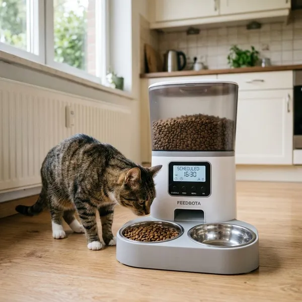 automatische voerbak kat action