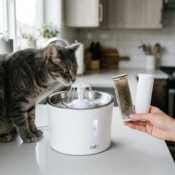 hoe vaak filter vervangen kattenfontein