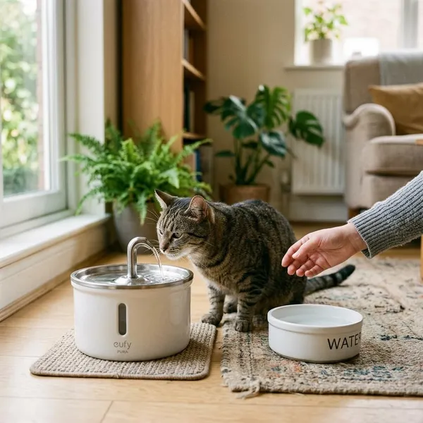 Fouten bij wennen aan een drinkfontein