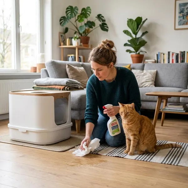 Waarom een kat naast de kattenbak plast