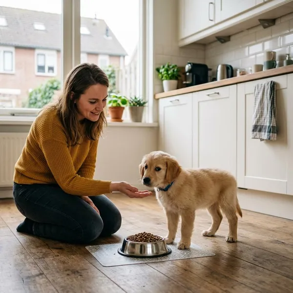 Waarom een pup niet uit de voerbak eet